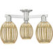 Preston 3 Light 23.75 inch Brushed Satin Nickel Semi-Flush Mount Ceiling Light in Mercury Glass