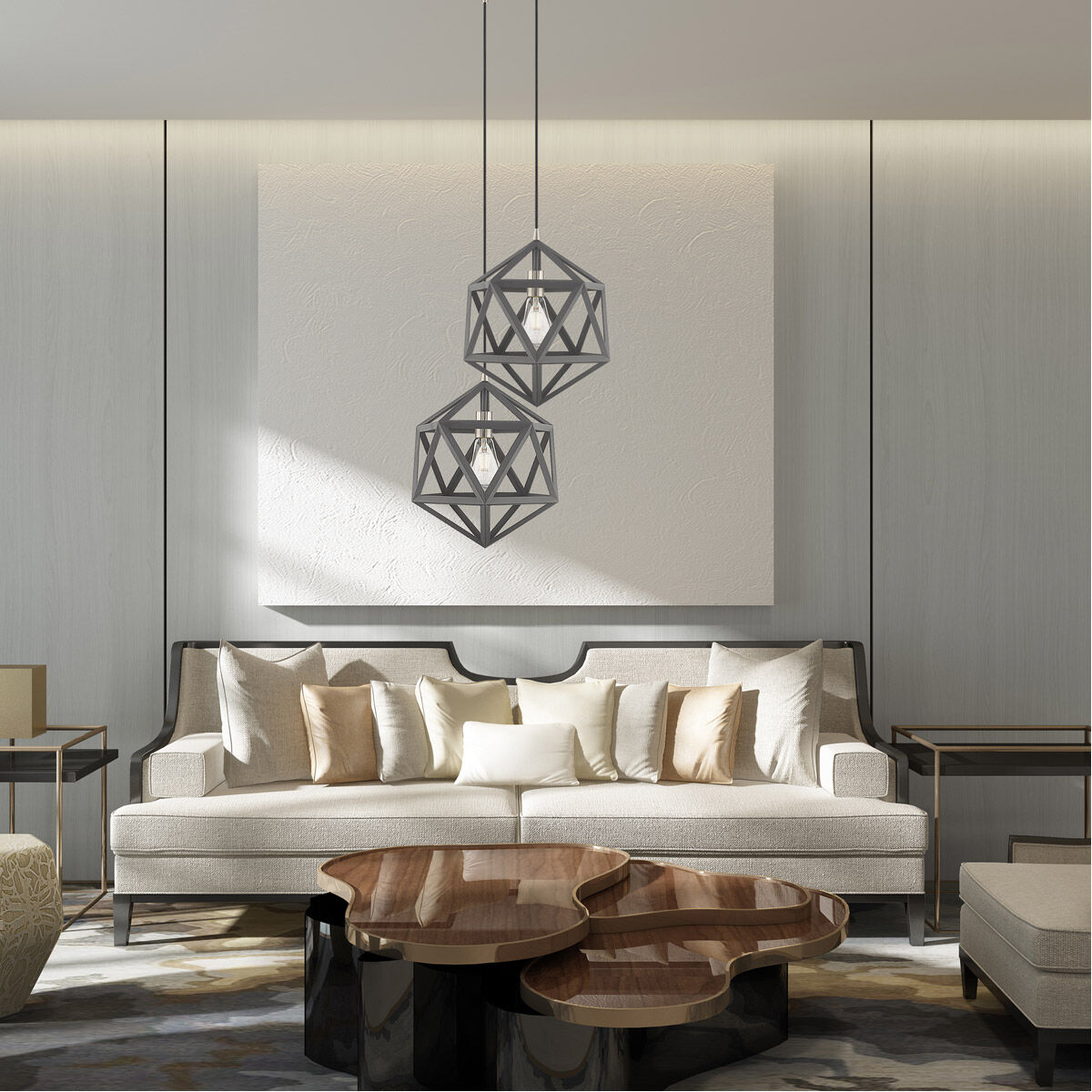 Geometric 1 Light 13 inch Scandinavian Gray Mini Pendant Ceiling Light