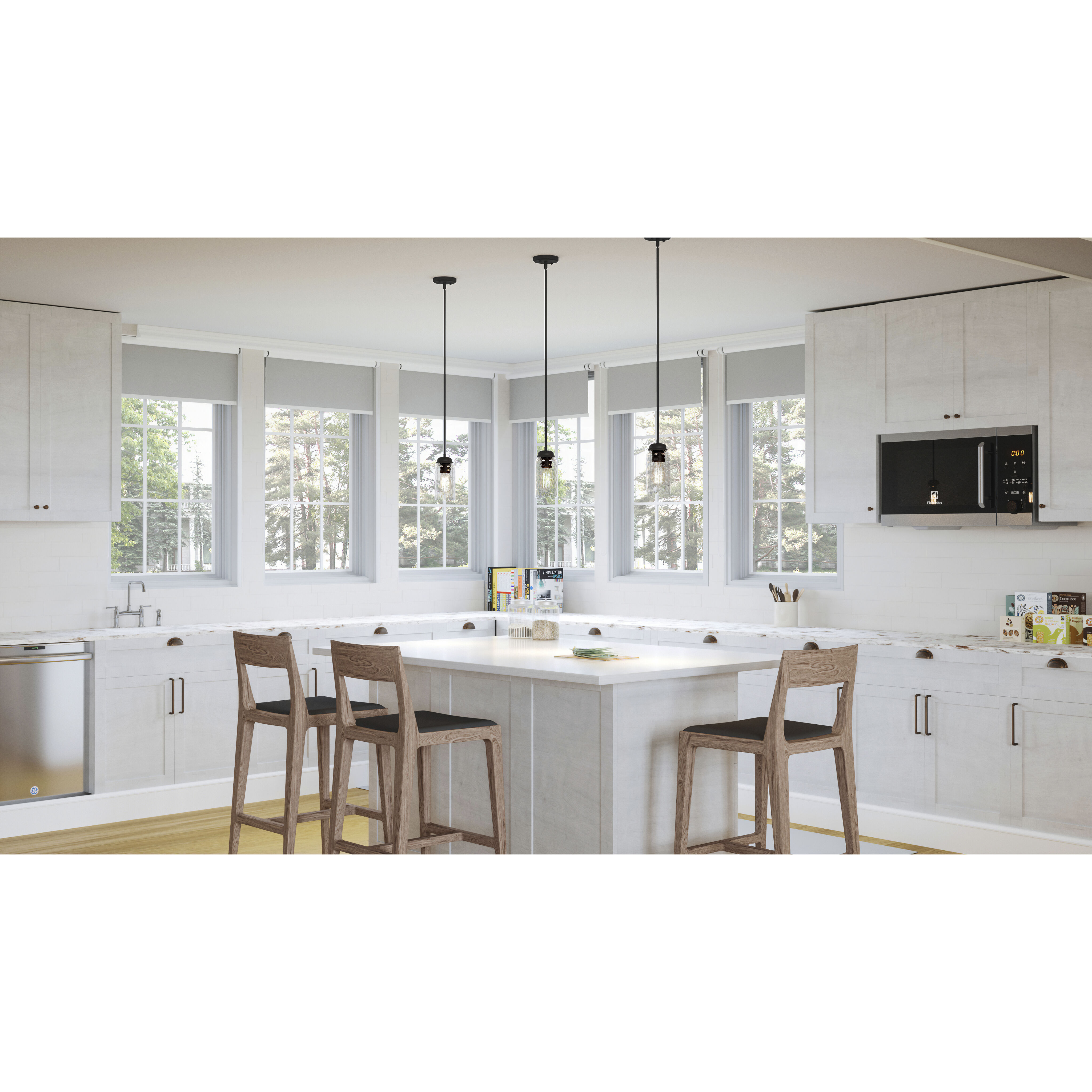 Blanche 1 Light 4 inch Matte Black Mini Pendant Ceiling Light