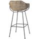 Nusa 39.5 inch Natural Rattan & Black Steel Bar Stool
