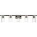 Clarion 5 Light 42 inch Black Chrome Vanity Sconce Wall Light
