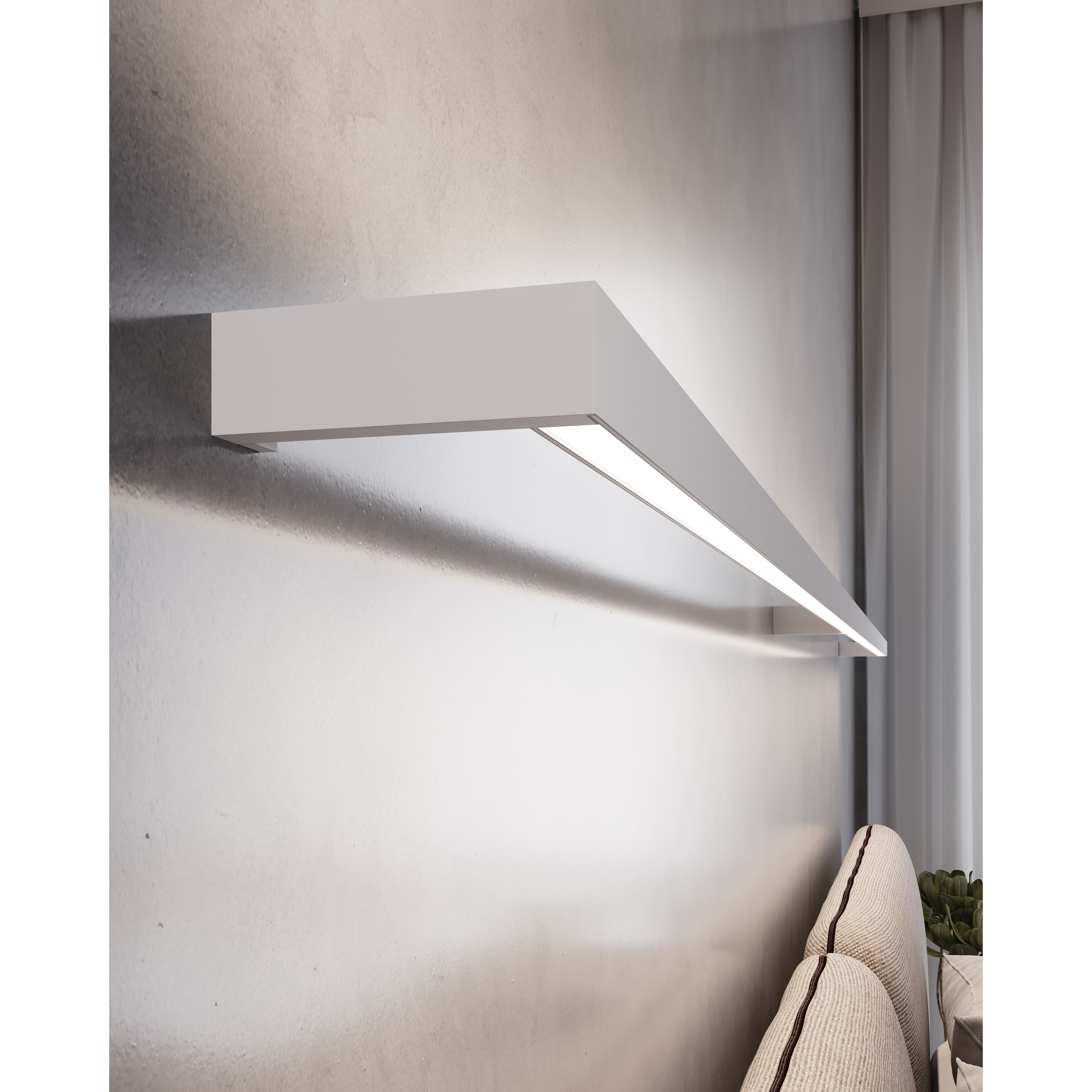 Thin-Line LED 96 inch Satin White Wall Bar Wall Light in 8ft., 3000K