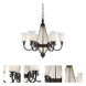 Monticello 6 Light 30 inch Metal and Wood Chandelier Ceiling Light