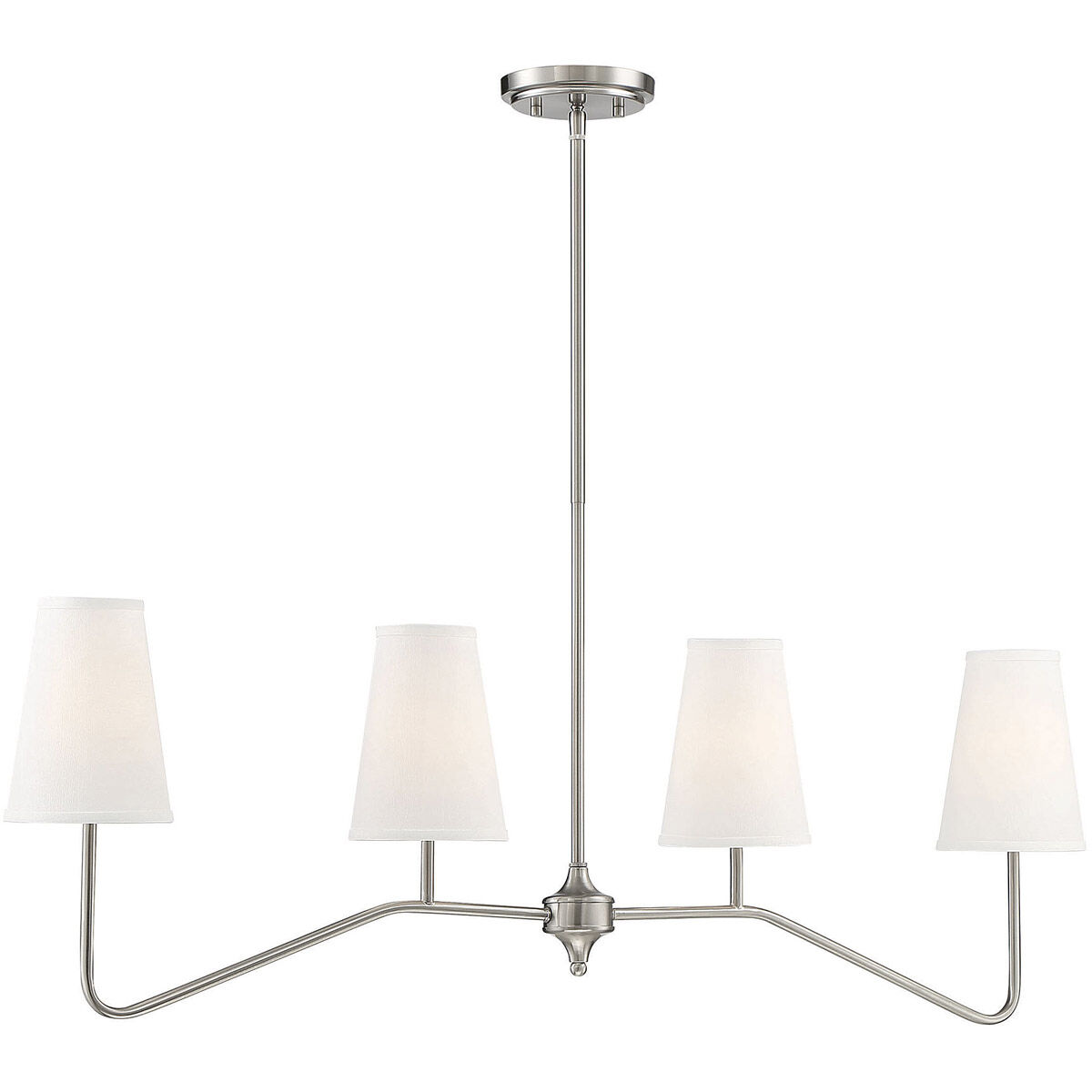 Modern 4 Light 40 inch Brushed Nickel Linear Chandelier Ceiling Light