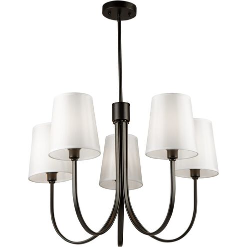 Rhythm 5 Light 27.6 inch Black Up Chandelier Ceiling Light