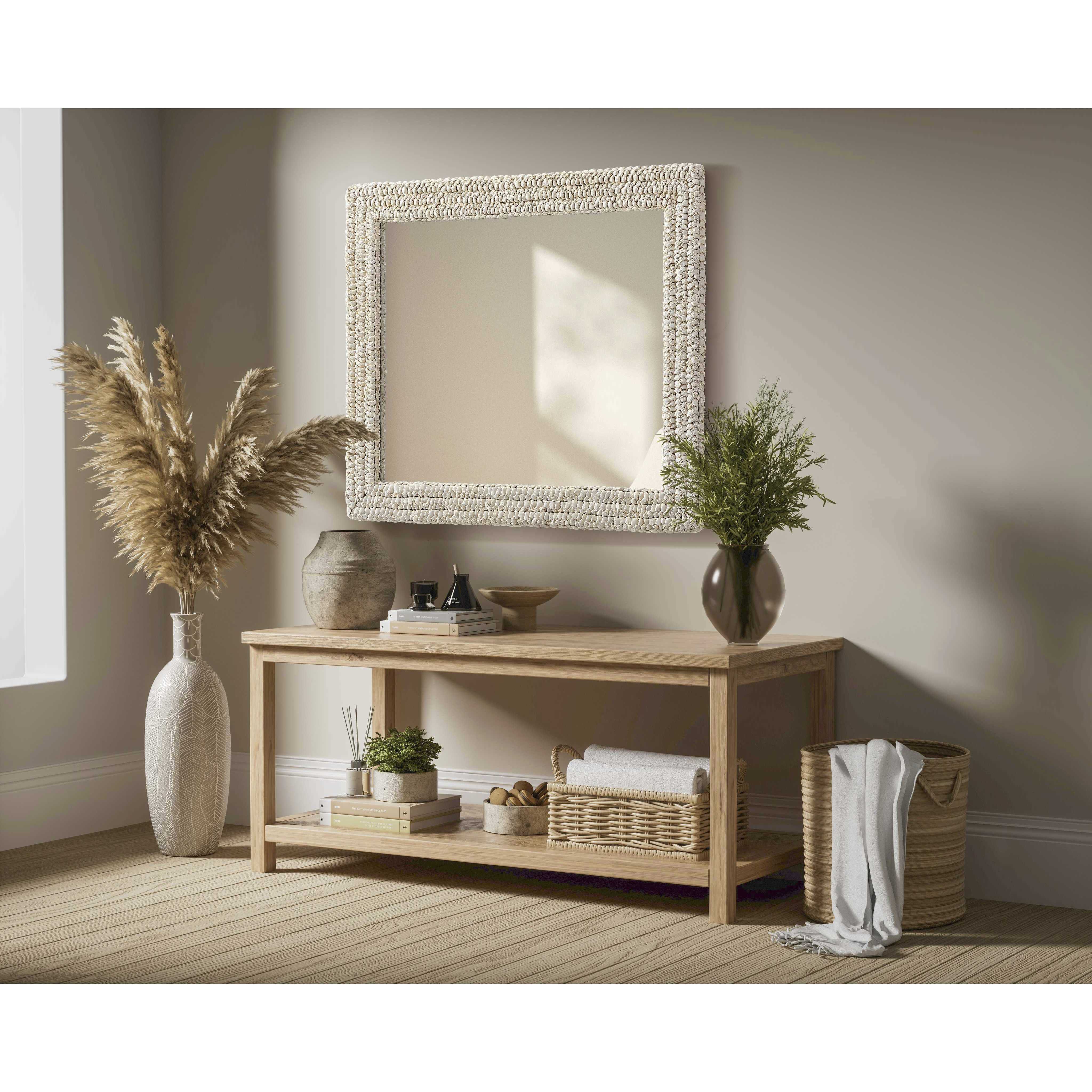 Marlowe 36 X 30 inch Linen White Mirror