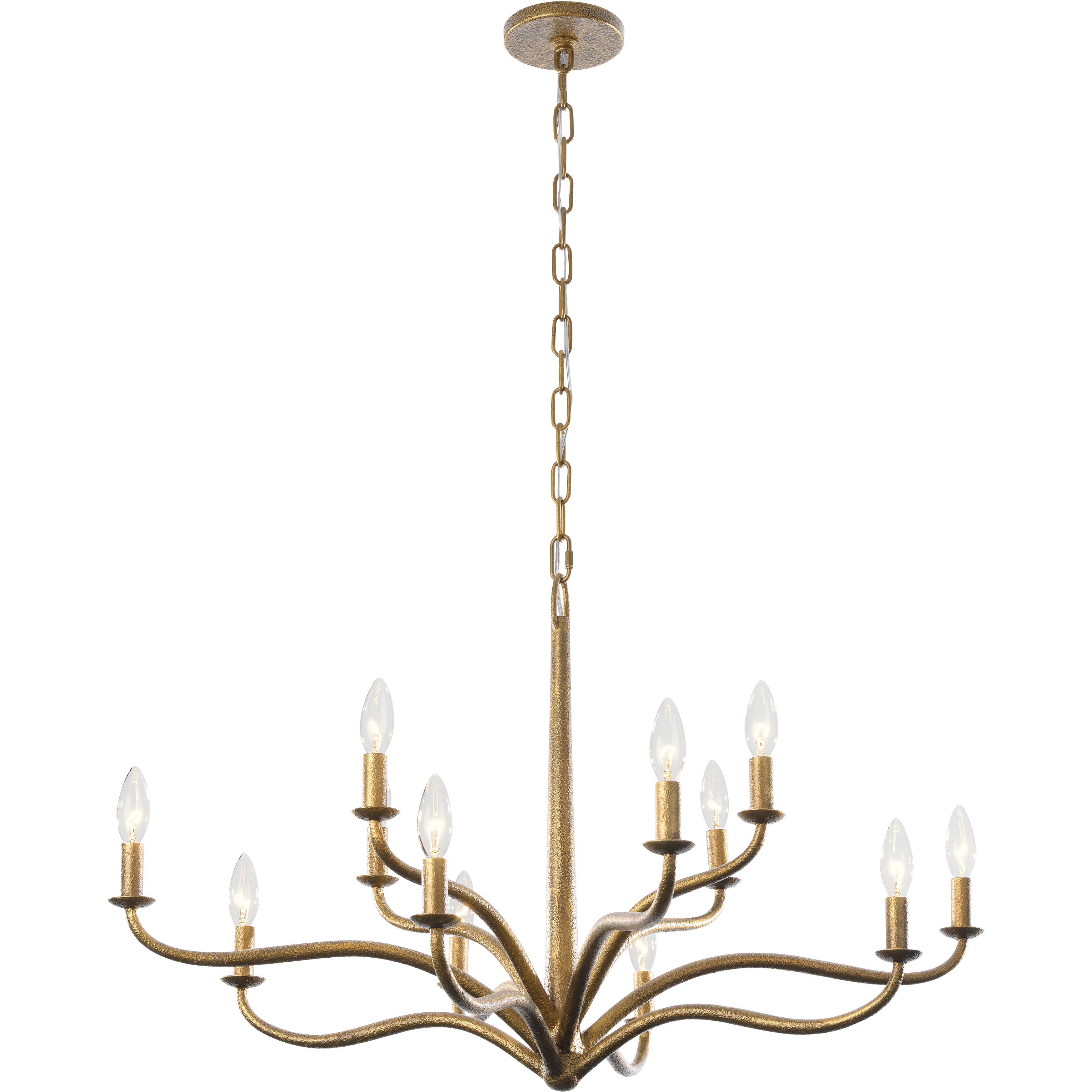 Dorianne 12 Light 34 inch Textured Dusken Brass Chandelier Ceiling Light