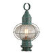 Ellington 1 Light 21 inch Verde Green Post Lantern in Optic Glass, Brass Traditions by InnovationsLighting