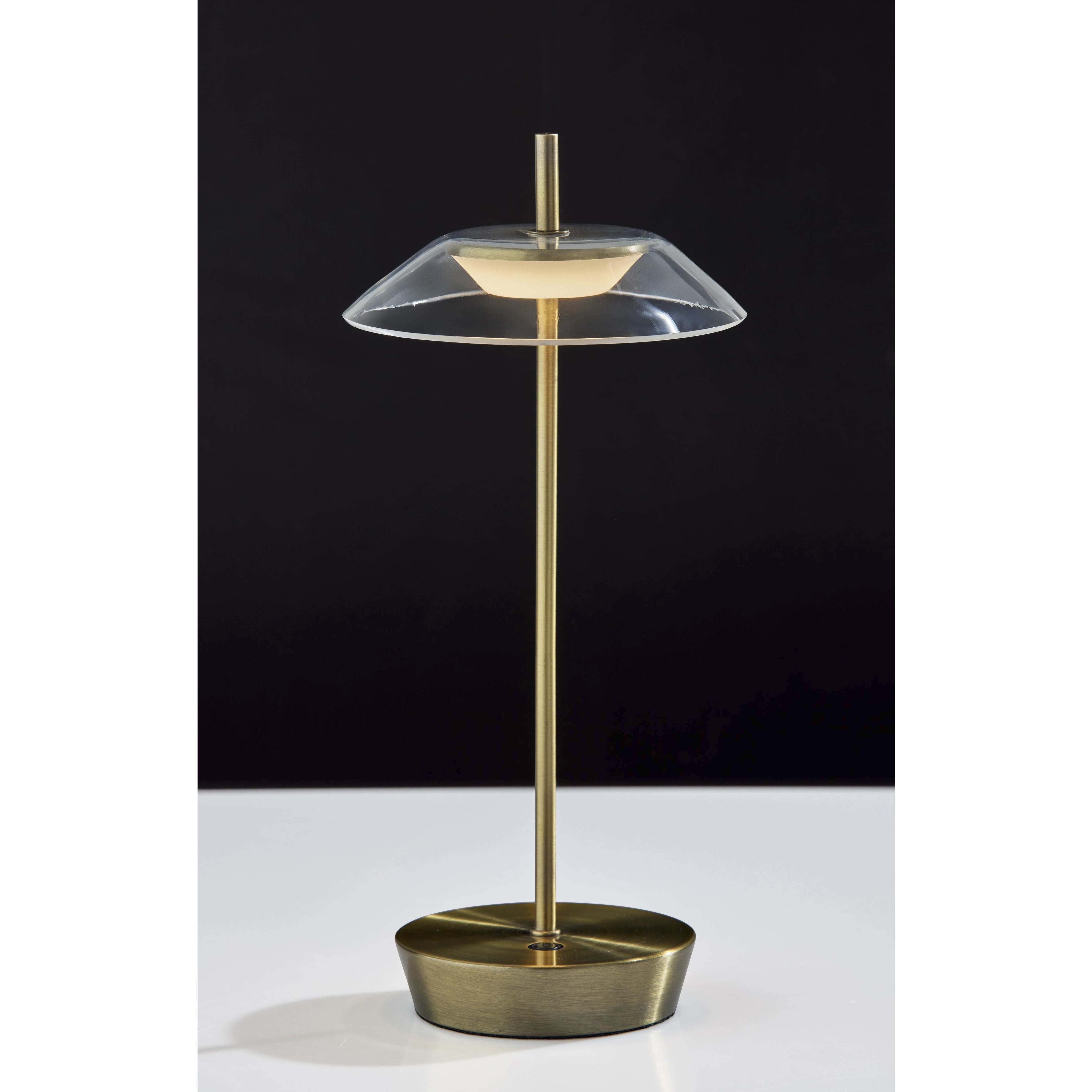 Ako 12 inch 2.00 watt Antique Brass Cordless Table Lamp Portable Light, ADS360