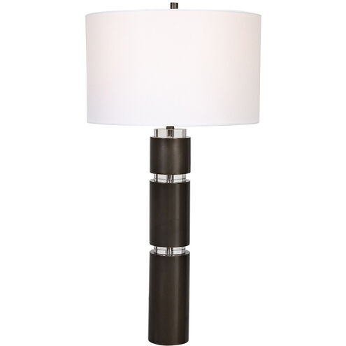 Jefferson 33 inch 150.00 watt Dark Bronze and Crystal Table Lamp Portable Light