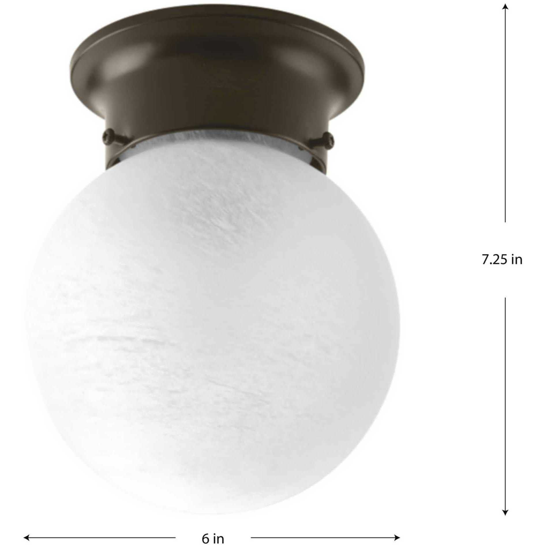 Glass Globes 1 Light 6 inch Antique Bronze Flush Mount Ceiling Light