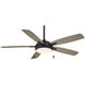 Lun-Aire 54 inch Coal with Seashore Grey Blades Indoor Ceiling Fan in Coal/Seashore Grey