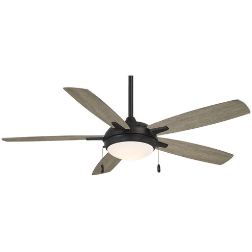 Lun-Aire 54 inch Coal with Seashore Grey Blades Indoor Ceiling Fan in Coal/Seashore Grey