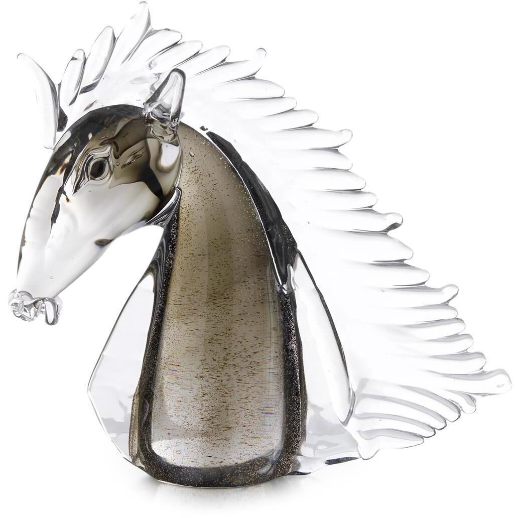 Glass Horse Head 13.5 X 13 inch Sculpture