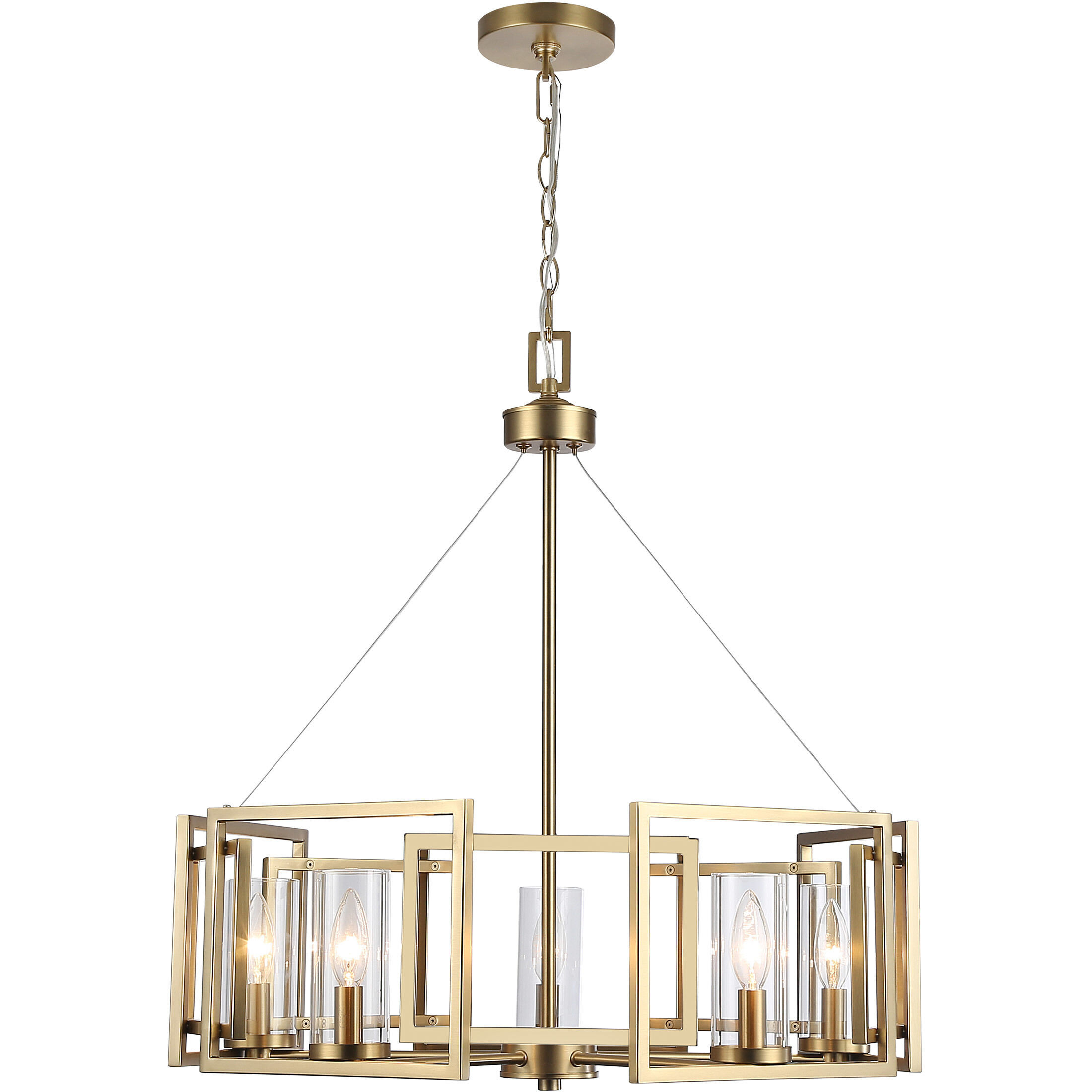 Marco 5 Light 24.5 inch Brushed Champagne Brass Chandelier Ceiling Light