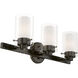 Manhattan 3 Light 22.5 inch Polished Black Chrome Vanity Sconce Wall Light