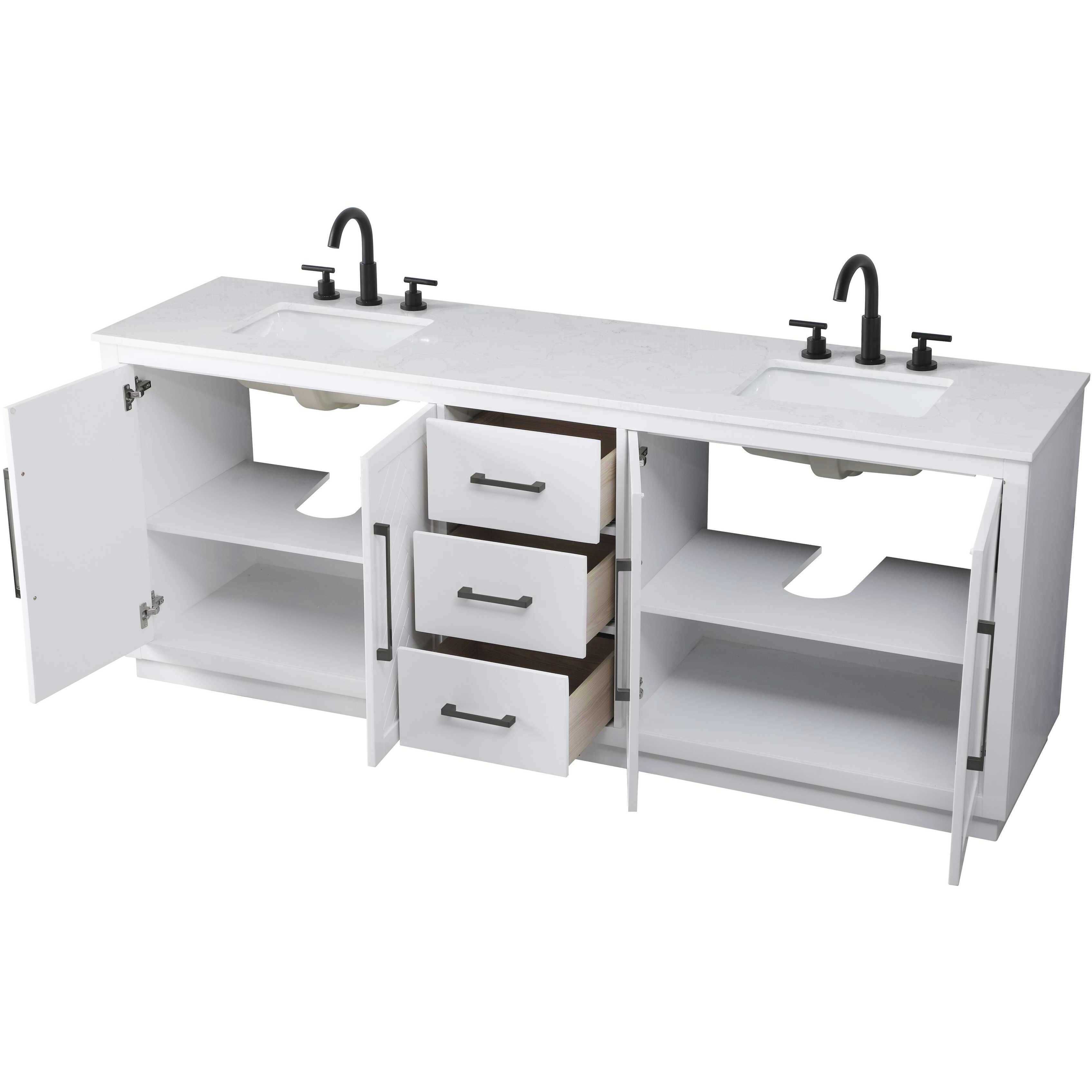 Chase 84 X 34 inch White Bathroom Vanity Cabinet