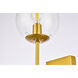 Neri 2 Light 7 inch Brass Bath Sconce Wall Light