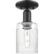 Arcadia Hadley 1 Light 4.88 inch Matte Black Semi-Flush Mount Ceiling Light in Clear