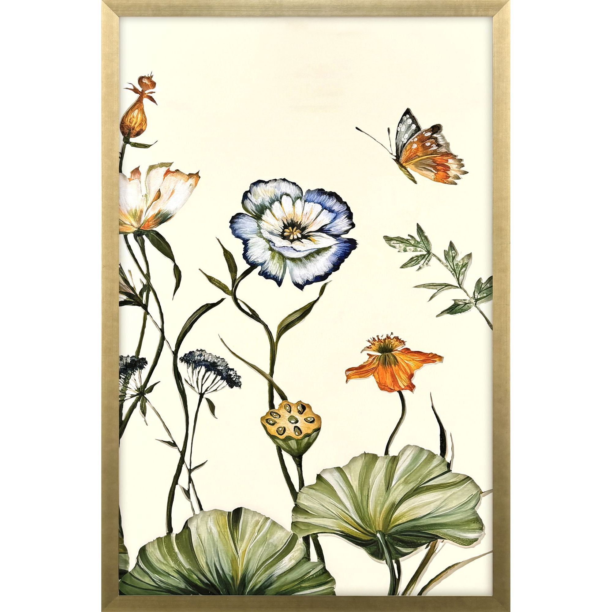 Garden of Eden Blue and Beige and Green and Multi Framed Art, The Studio
