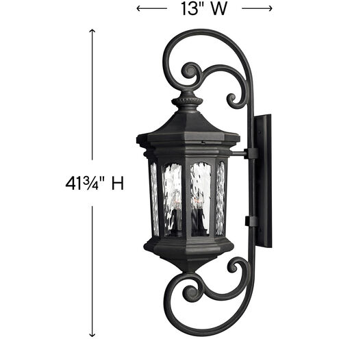 Estate Series Raley LED 42 inch Museum Black Outdoor Wall Mount Lantern, Extra Large