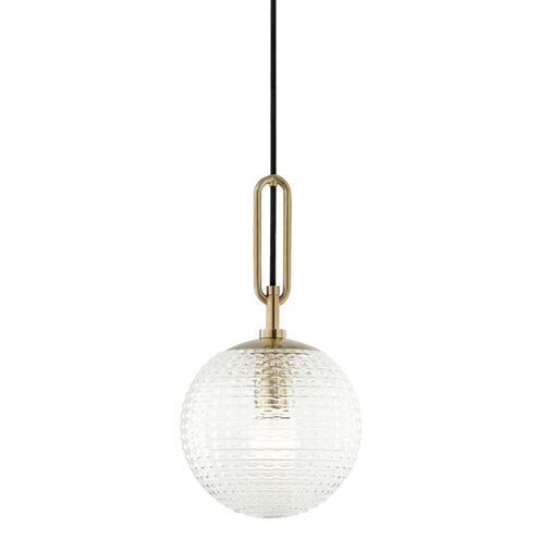 Jewett 1 Light 8 inch Aged Brass Pendant Ceiling Light