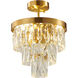 Canada 3 Light 11.8 inch Gold Semi Flush Mount Ceiling Light