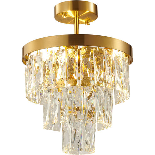 Canada 3 Light 11.8 inch Gold Semi Flush Mount Ceiling Light