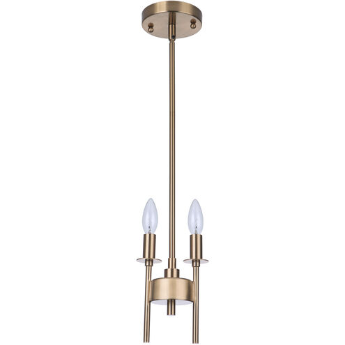 Larrson 2 Light 5.63 inch Satin Brass Mini Pendant Ceiling Light