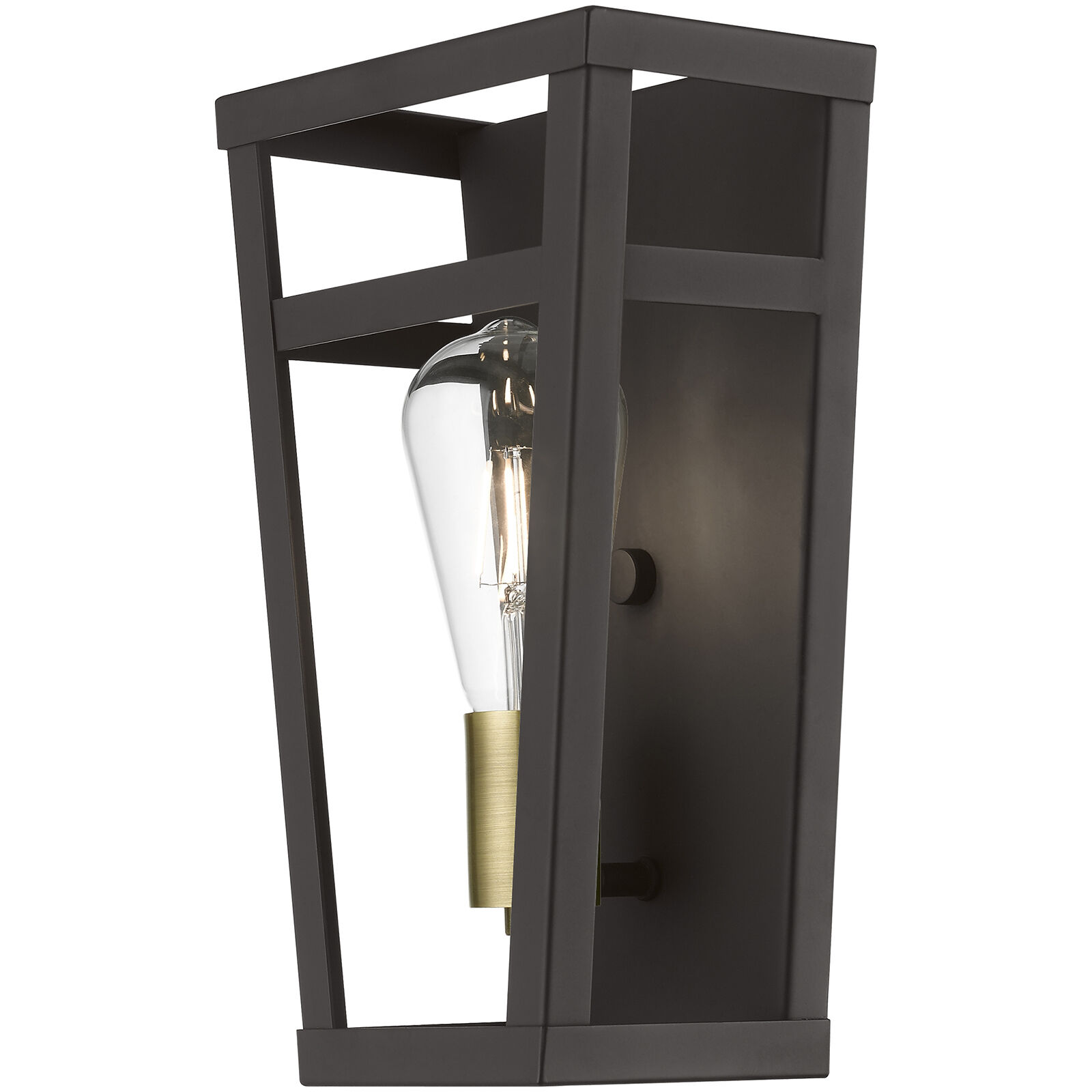 Schofield 1 Light 7 inch Bronze with Antique Brass Accents ADA Sconce Wall Light