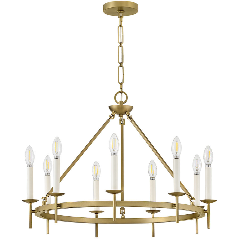 Copley 9 Light 27.75 inch Lacquered Brass Chandelier Ceiling Light