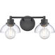 Julian 2 Light 16 inch Matte Black Vanity Light Wall Light