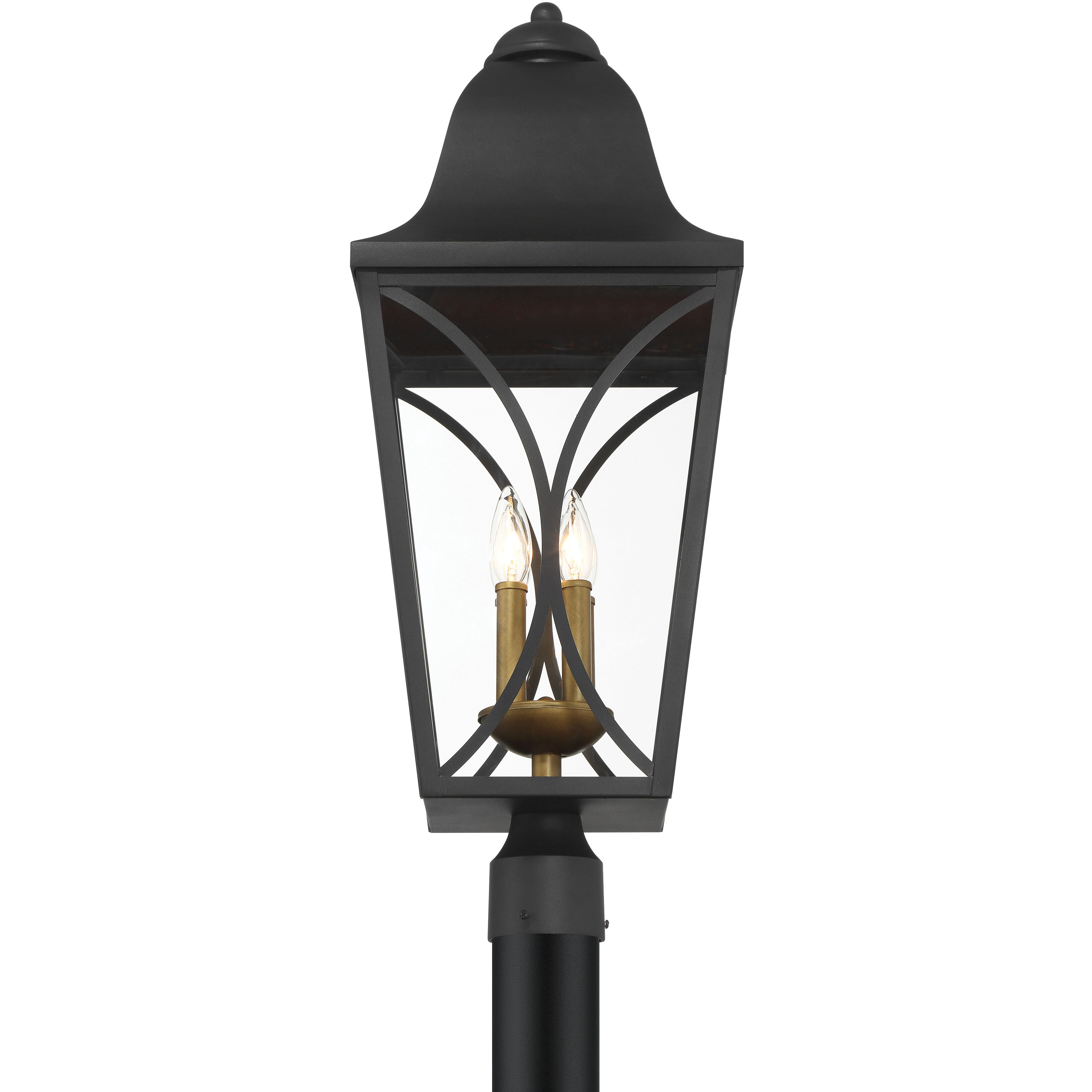 Cardigan 4 Light 28.25 inch Sand Coal and Olden Brass Outdoor Post Lantern, Great Outdoors