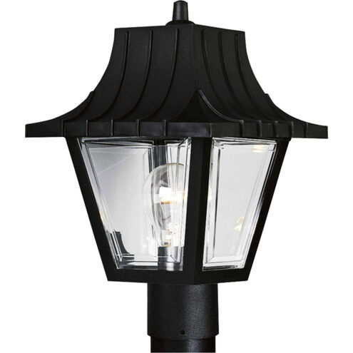 Mansard 1 Light 13 inch Textured Black Outdoor Post Lantern