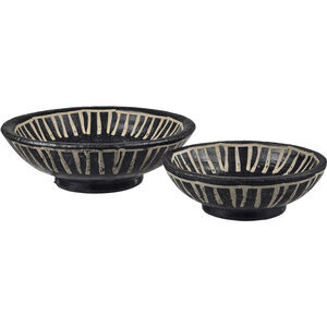 Eleni 12 X 12 inch Black and Brown Decorative Plate, Set of 2