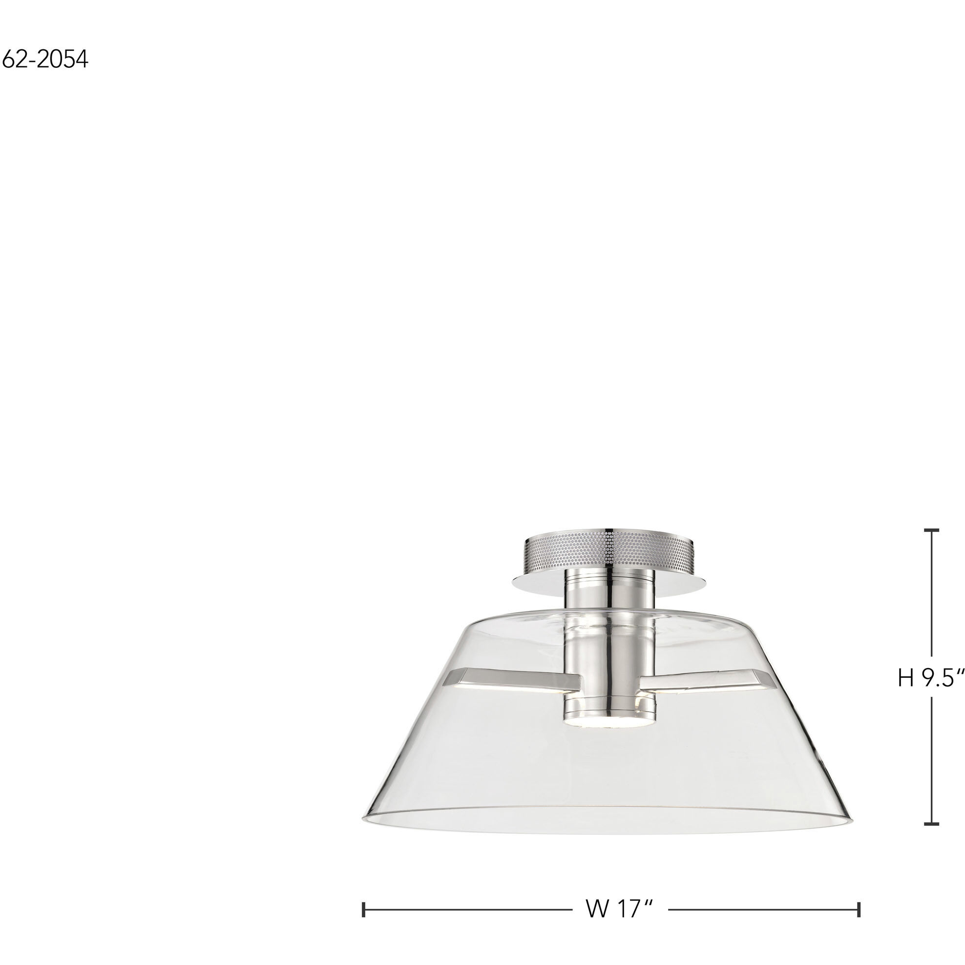 Edmond LED 17 inch Polished Nickel Semi Flush Mount Ceiling Light
