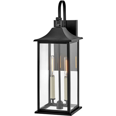 Nolan 2 Light 21.5 inch Black Outdoor Wall Mount