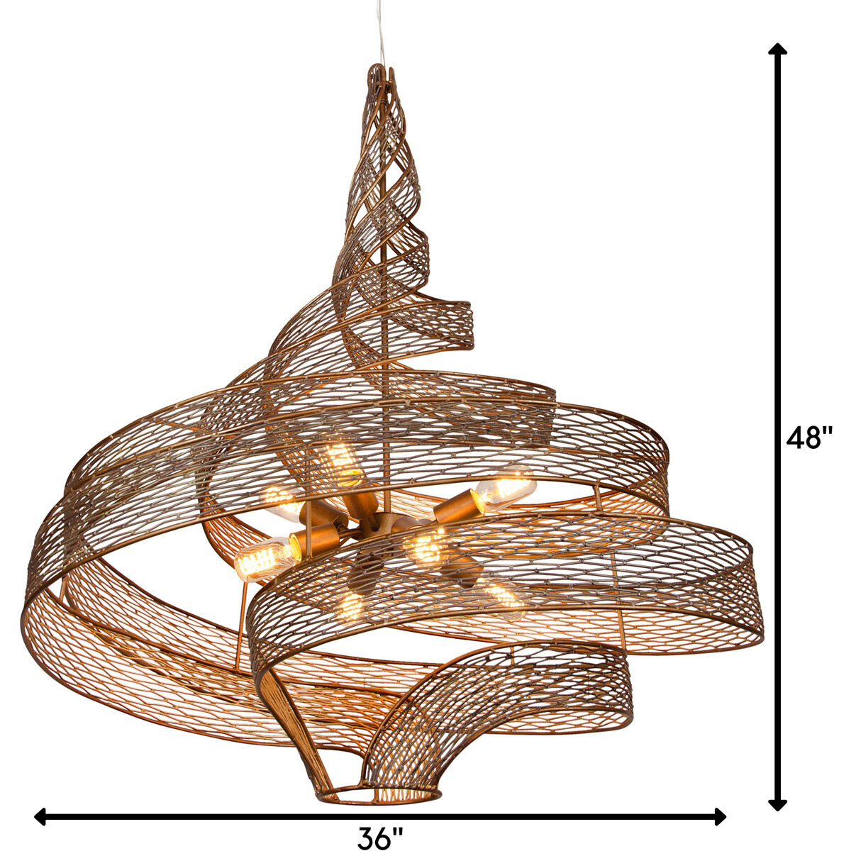 Flow 8 Light 36 inch Hammered Ore Pendant Ceiling Light