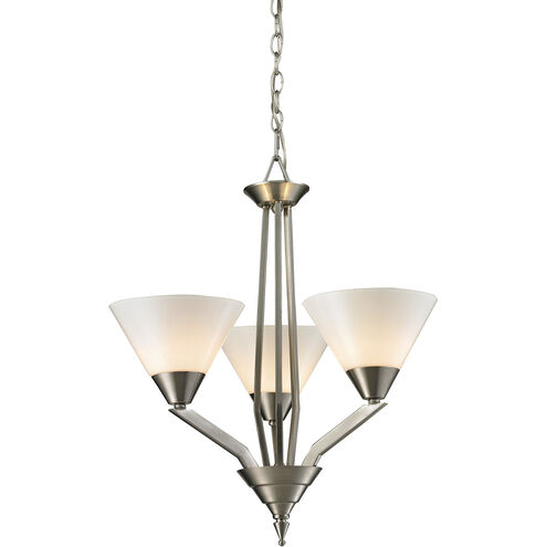 Tribecca 3 Light 21 inch Brushed Nickel Chandelier Ceiling Light