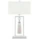 Vitale 27.5 inch 150 watt Silver Leaf/Clear Table Lamp Portable Light