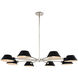 Bruno 8 Light 42 inch Matte Black with Polished Nickel Chandelier Ceiling Light