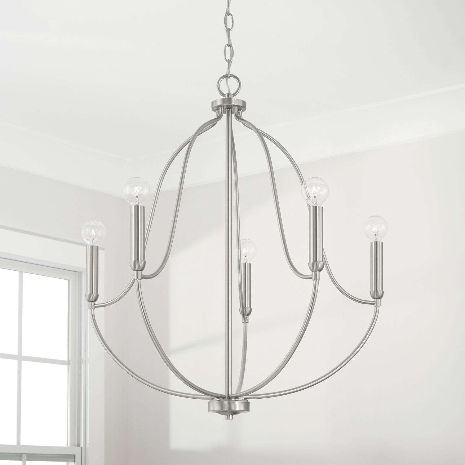 Madison 5 Light 25 inch Brushed Nickel Chandelier Ceiling Light