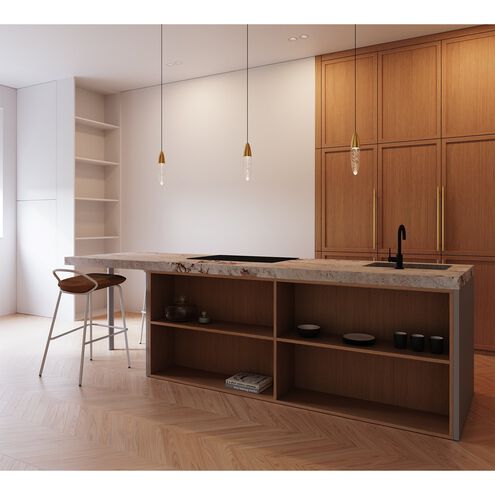 Sultana LED 2.5 inch Satin Brass and Clear Pendant Ceiling Light