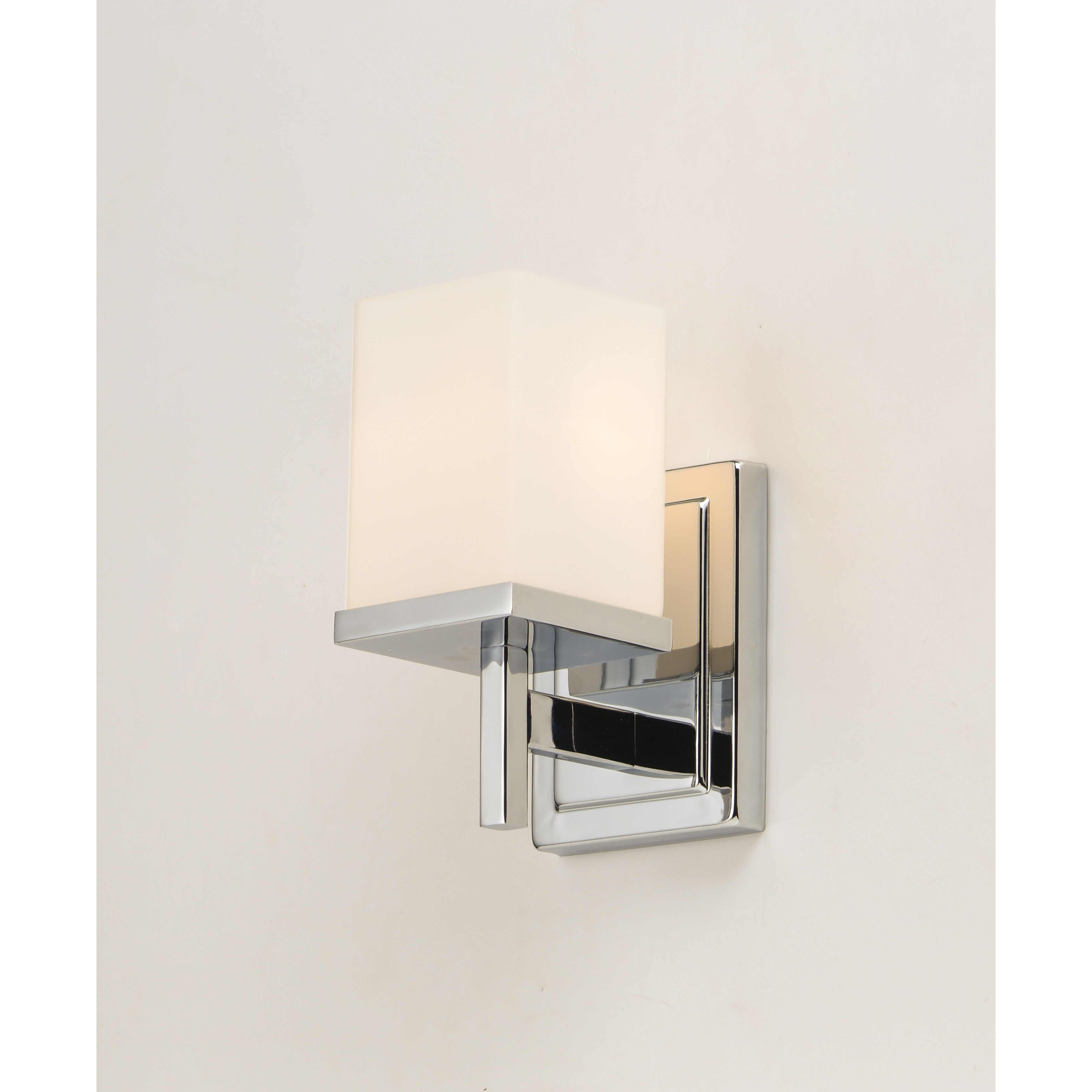Tetra 1 Light 6 inch Polished Chrome Bath Vanity Wall Light in Satin White
