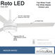 Roto 52 inch Flat White Ceiling Fan