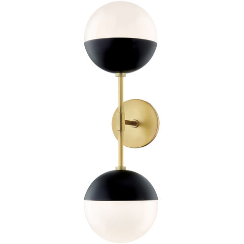 Renee 2 Light Aged Brass / Black Wall Sconce Wall Light