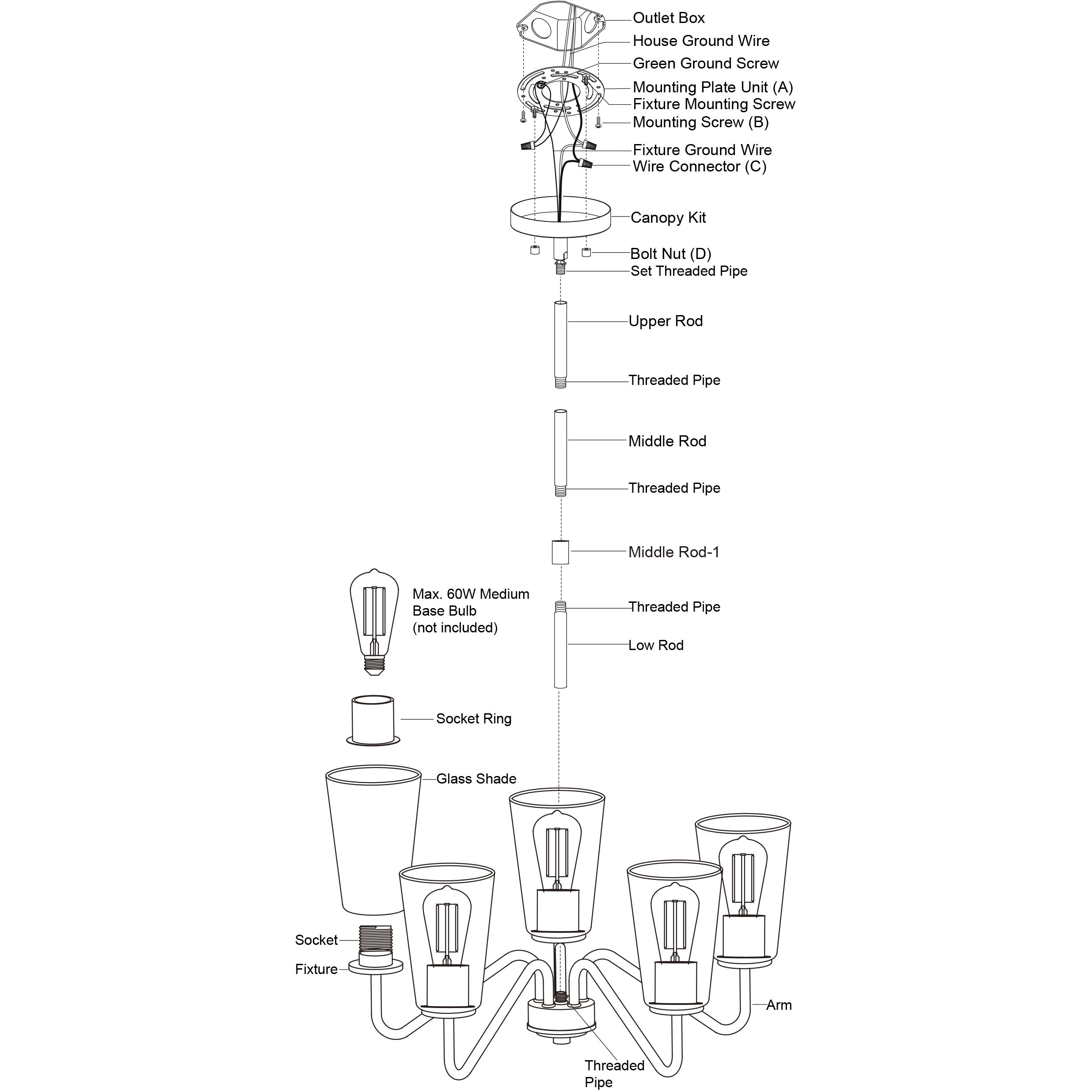 Beverly LED 23 inch Muted Brass Chandelier Ceiling Light