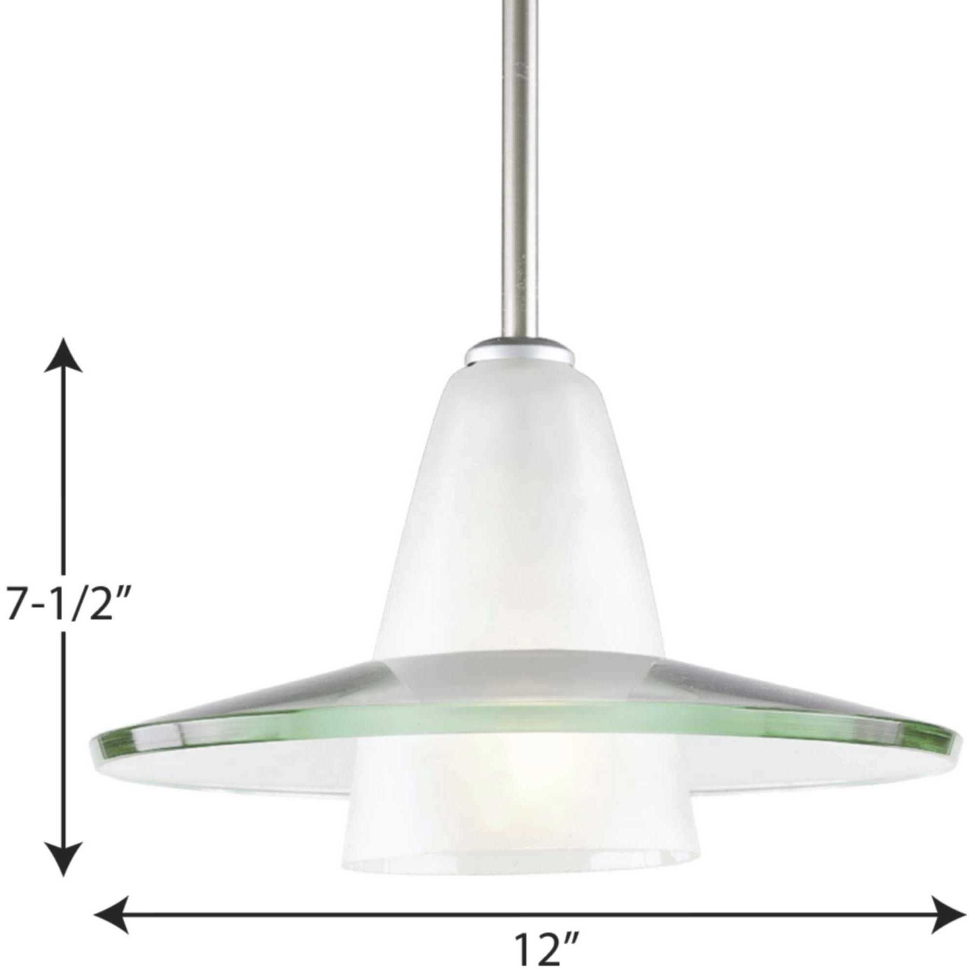 Glass Pendants 1 Light 12 inch Brushed Nickel Pendant Ceiling Light