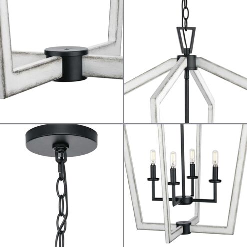 Galloway 4 Light 24 inch Matte Black Foyer Light Ceiling Light