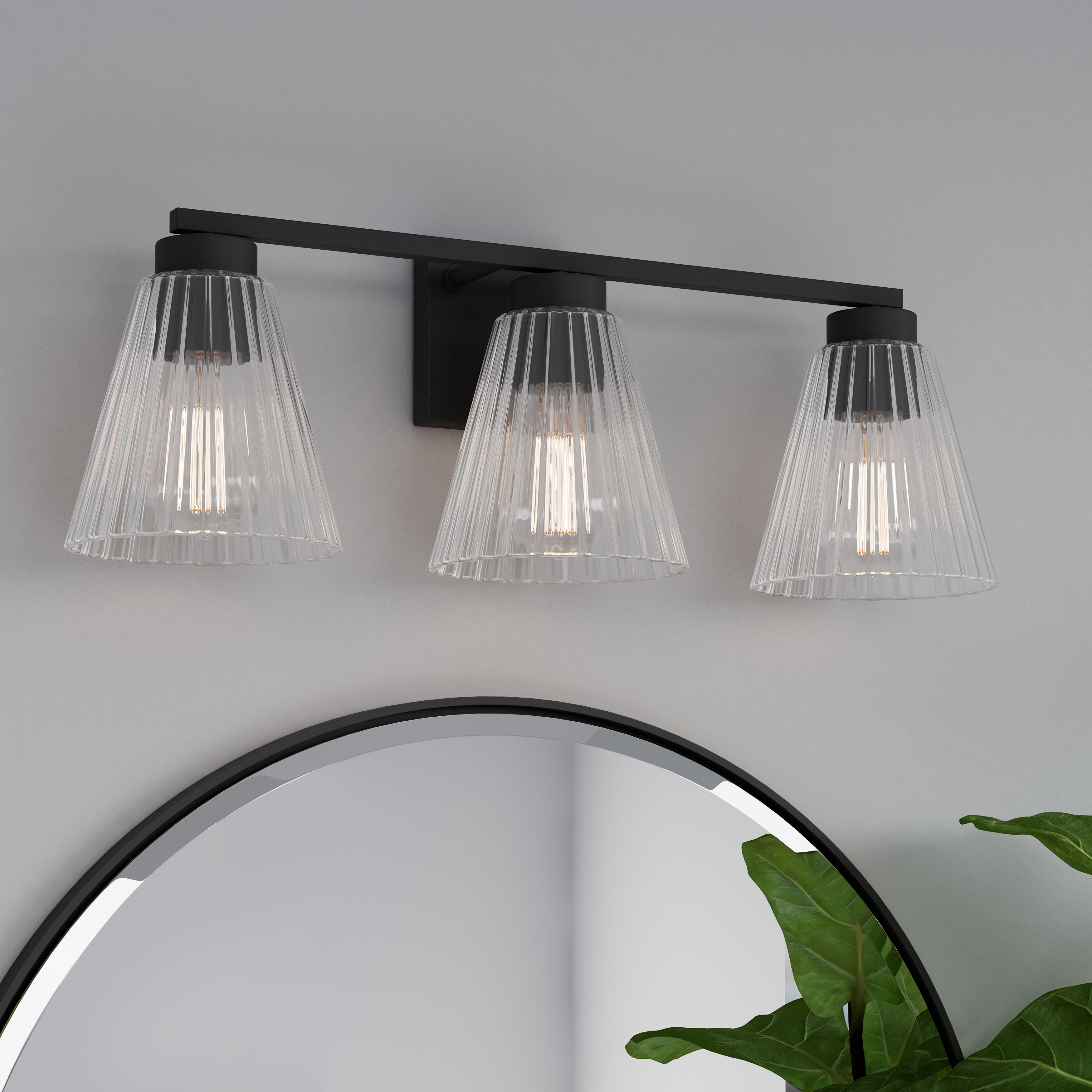 Riville 3 Light 22.75 inch Matte Black Bathroom Vanity Light Wall Light